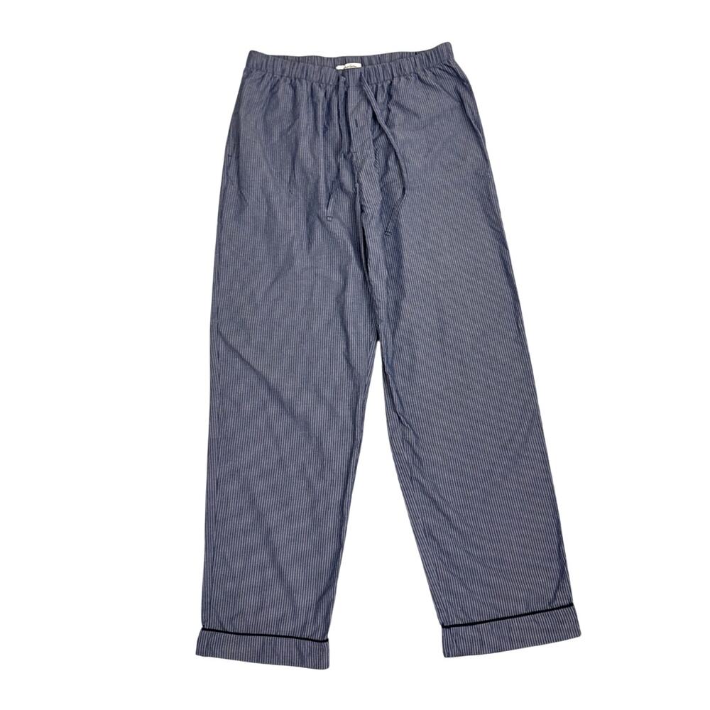 Robert Graham Lounge  Pinstripe Blue Drawstring Wide Leg Pajama Pants Size XL